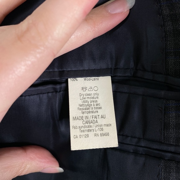 MICHAEL KORS Blazer Sport Coat Two Button 100% Wool 42R Gray Blue Plaid - Picture 9 of 11